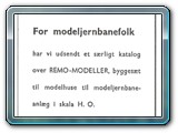 DMI annonce for Remo modeller
i LEGETØJS-TIDENDE september 1957